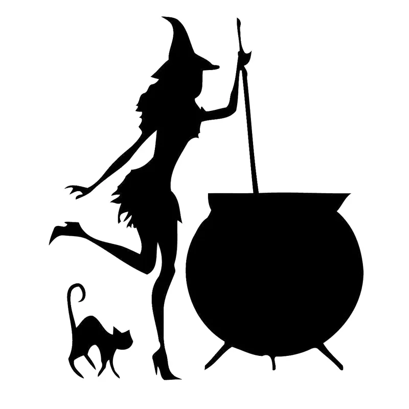 

13.7cm*15.8cm Witch Cauldron Potion Decor Stickers Vinyl Decals Black