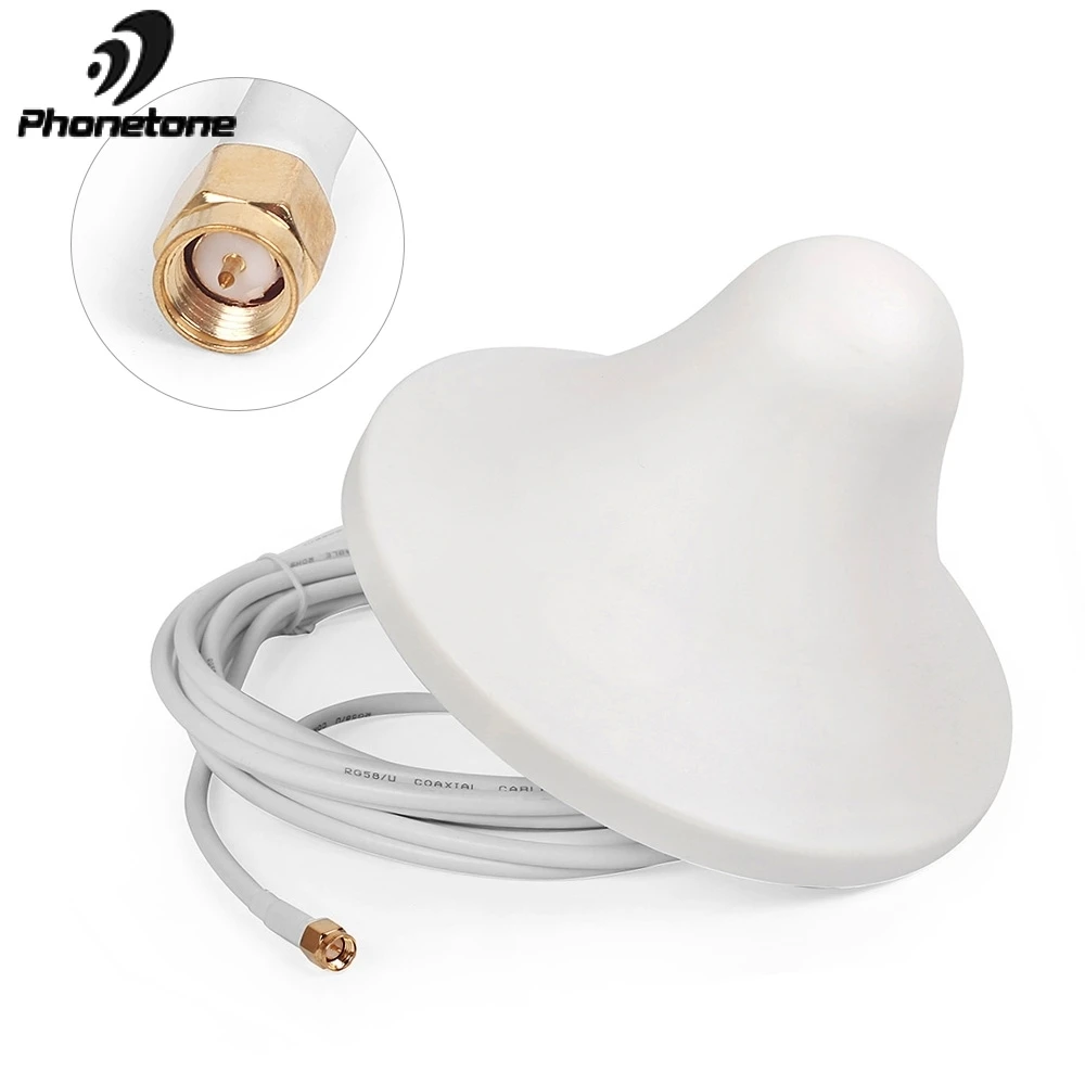 Internal Omni-directional Antenna 800~2500MHz with 5m White Cable with SMA Male Connector to Connect Mobile Phone Signal Booster Internal Omni-directional Antenna 800~2500MHz with 5m White Cable with SMA Male Connector to Connect Mobile Phone Signal Booster