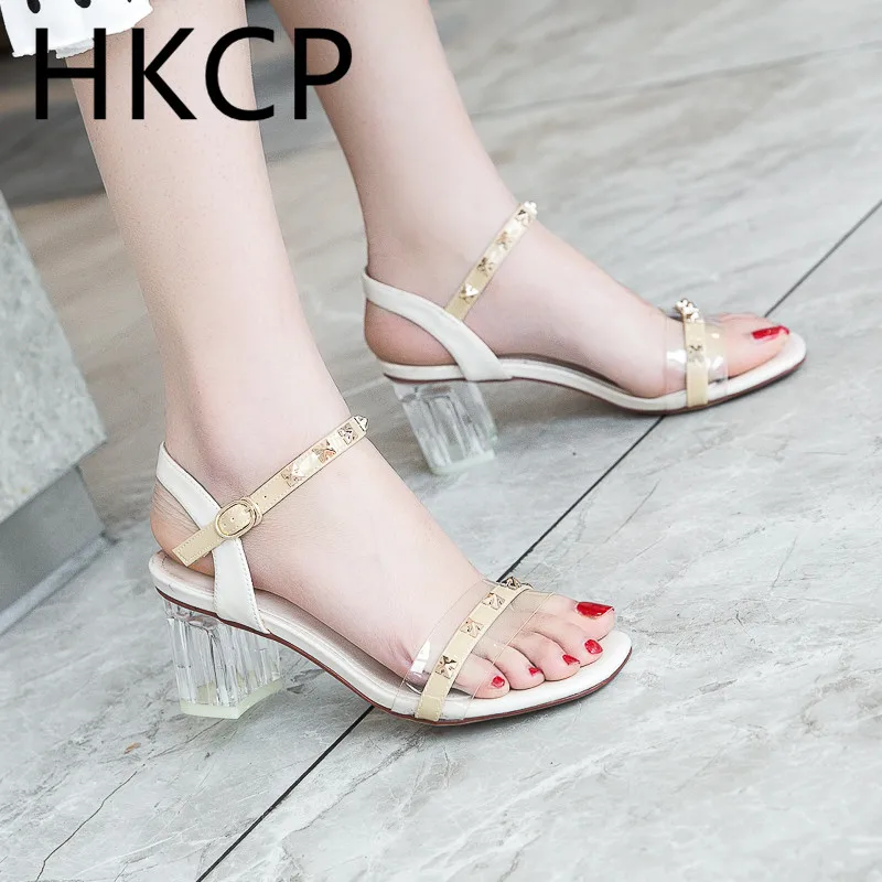 

HKCP 2019 new women's sandals Korean version of the stylish women's slalom sandals - slalom slalom gladiator sandals C241