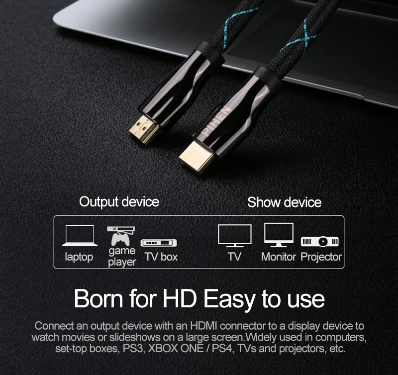HDMI اتفاقية كابل Hdmi إلى HDMI 2.0 كابل 4 k 3D 60FPS كابل ل شاشة كمبيوتر محمول ذات دقة عالية محمول التلفزيون PS3 العارض Ordinat ل آبل xbox 360