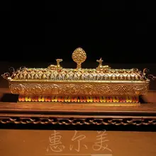 Позолоченный медный провод ладан кадило благовония лежа восемь благоприятный Тайвань ремесло \ фэн-шуй