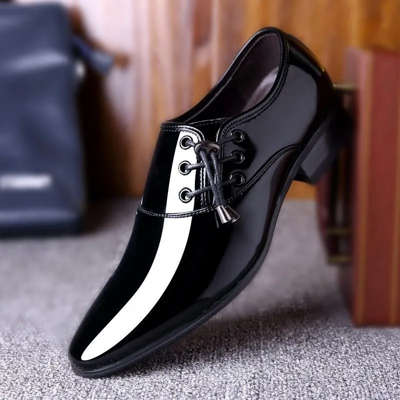 

Qzhsmy Office Men Dress Shoes Round Toe Solid Breathable Light Luxury Elegant Men Shoes For Adult Man Lace-up Male Shoes