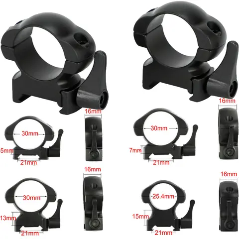 Montagens para Caça Ohhunt Tático Polegada ou 30mm Aço Liberação Rápida Picatinny Weaver Anéis Riflescope Rifle Escopo 1 25.4mm