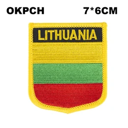 PT0103-S Литовский национальный флаг, вышитые железные нашивки для одежды, металлические значки PT0103-3 - Цвет: PT0103-S