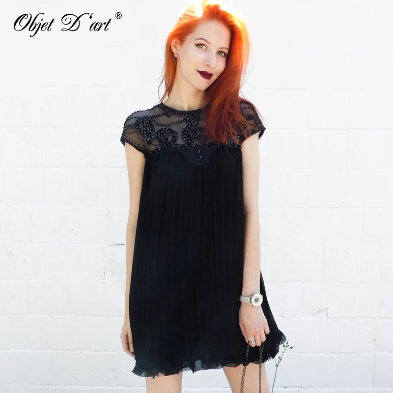 Freeshipping Europe And America Style New Fashion Women Summer Cap Bead Series Emboridery Hollow Out Vestidos