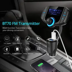 Автомобильный комплект громкой связи беспроводной Bluetooth fm-передатчик lcd MP3-плеер USB зарядное устройство 2.4A автомобильные аксессуары Handsfree