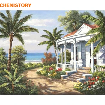 

CHENISTORY Seaside Seascape Diy Digital Oil Painting By Numbers Modern Wall Art Canvas Paint Acrylic Picture For Home Decoration