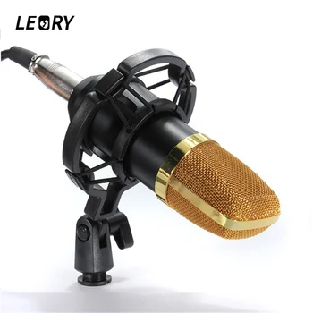 

LEORY Professional BM700 Condenser Microphone Mic Karaoke KTV Singing Studio Recording Kit Microphone With Holder Shock Mount