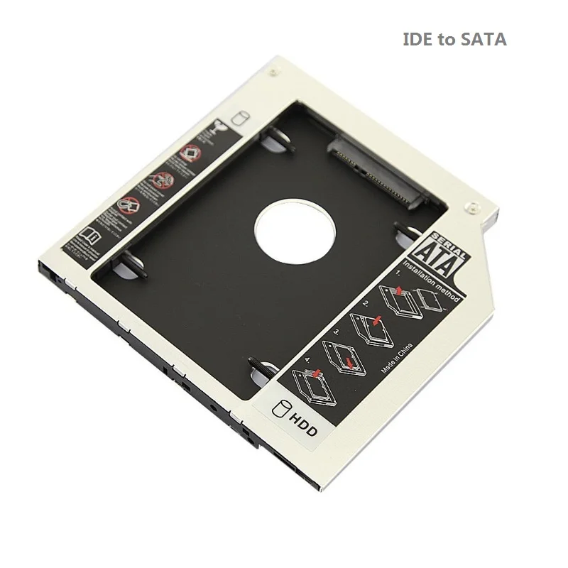 

New Caddy IDE to SATA 2nd HDD Hard Drive Caddy bay bracket Module Tray SATA 12.7mm expand memory storage for laptop notebook