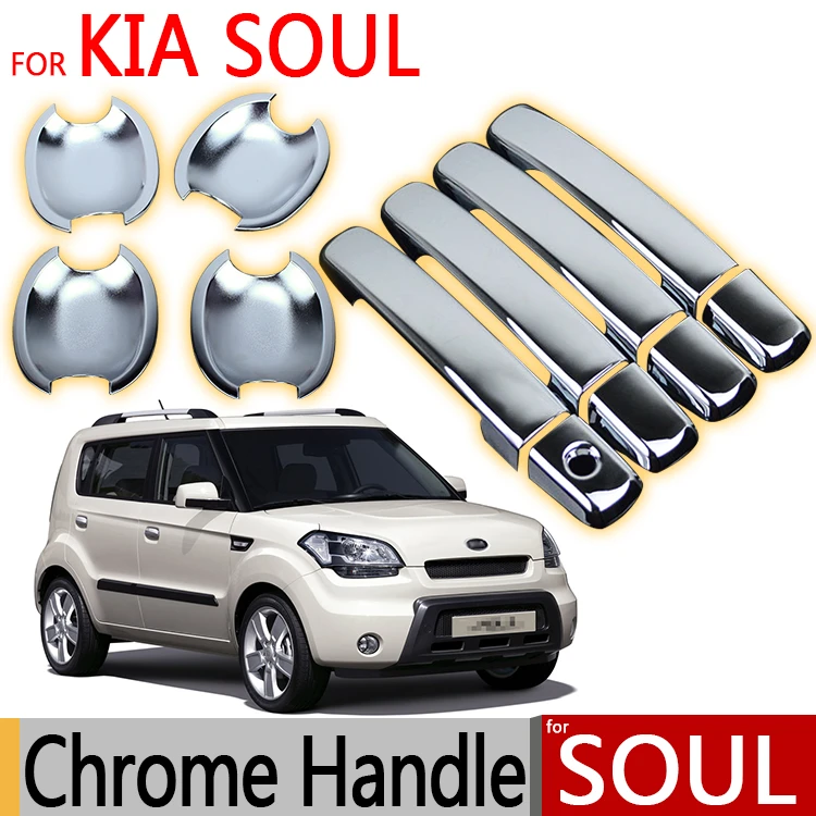 For Kia Soul 20082013 Chrome Door Handle Covers Trim Set Of 4pcs Am