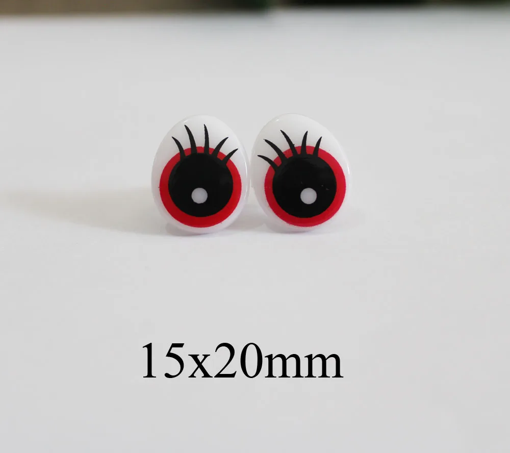 24pcs/lot mix styles cartoon plastic safety toy eyes& washer for diy plush doll-12 styles option - Цвет: 15x20mm