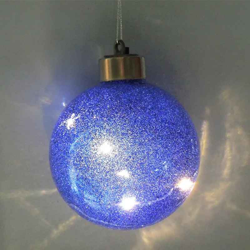 

Diameter=12cm Color Lighting Glass Christmas Ball Silver Glass Globe Christmas Tree Decorations Mall Holiday Party Window Props