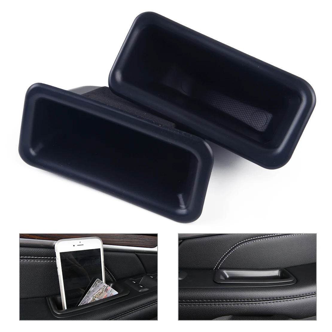 DWCX 1 Pair Front Door Inner Side Handle Glove Tray Armrest Holder