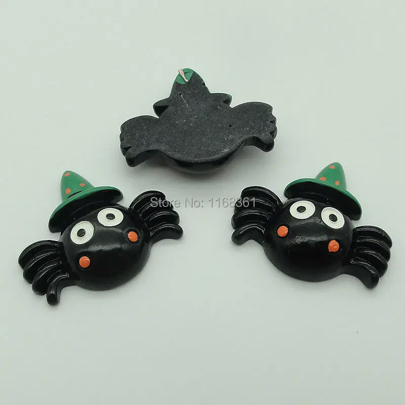 1pcs/lot resin flat back Halloween turquoise spider 31mm Cabochons Scrapbooking Hair Bow Center DIY Christmas decration C105-9