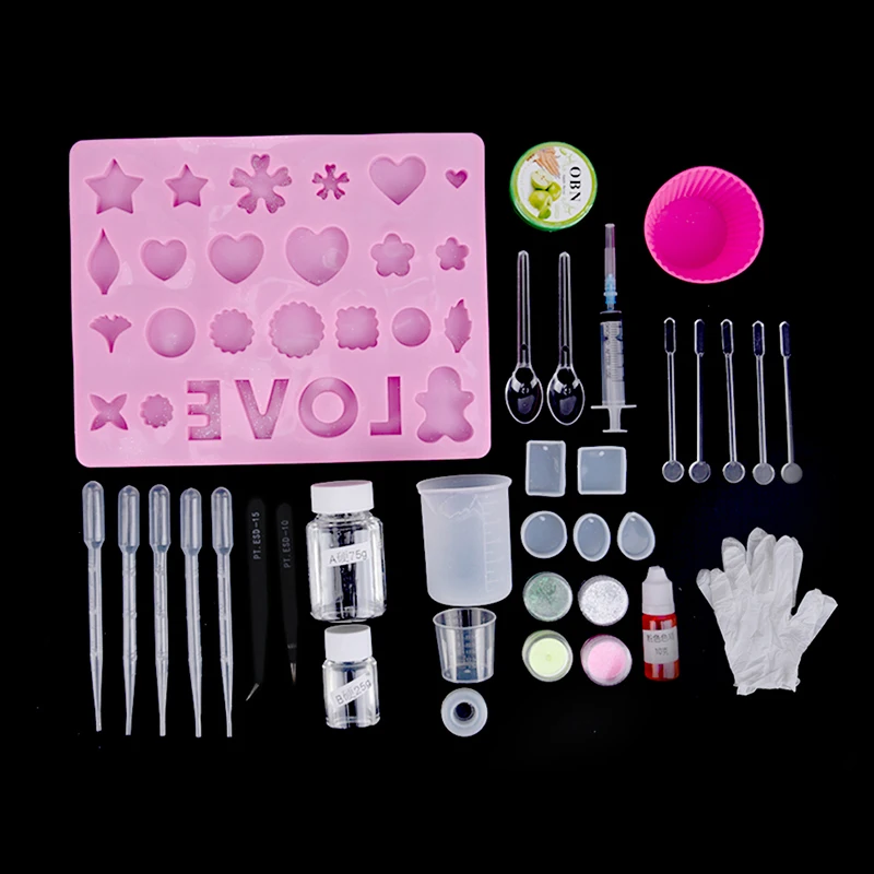 

1 Set Silicone Mold Mix Stick Dropper Clasp DIY Jewelry Making Accessories Tools Molds Geometric Epoxy Resin Combination Crafts