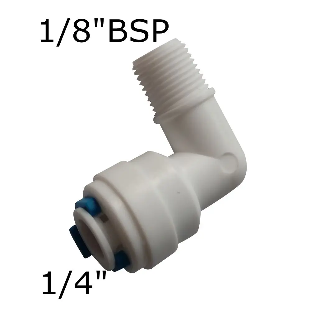 

1/4" OD Hose Connection 1/8" BSP Male Elbow Quick Connector Fitting RO Water Reverse Osmosis Aquarium System ROME-1-2