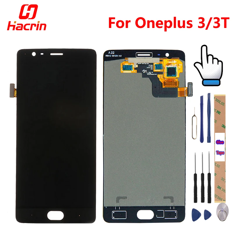 Hacrin Oneplus 3T LCD Display Touch Screen 100 New FHD 5 5 Digitizer Assembly Replacement Accessory