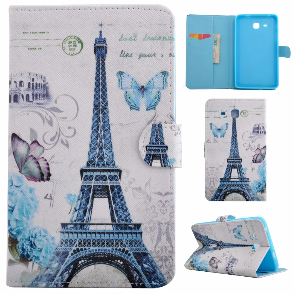 

Tablet Painted PU Leather Cases For Samsung Galaxy Tab A 7.0 T280 T285 SM-T285 SM-T280 T280N T281 T288 T285C Covers Stand Bags