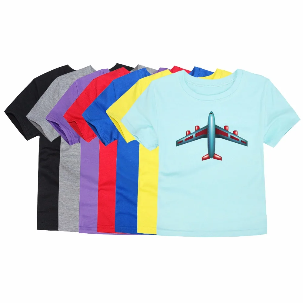 New Cartoon Aircraft Clothes For Boy Cotton T-shirt Kids Baby Boys Summer Tees Tops Baby Clothing Children Tees for 1-14Yrs