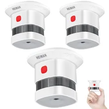 HEIMAN мини 10-летний сменный Батарея(все указанные аккумуляторы входят в комплект поставки) огонь дымовый пожарный детектор 3 предмета в комплекте, для дома, магазина/школьная огонь Detector-HS1SA