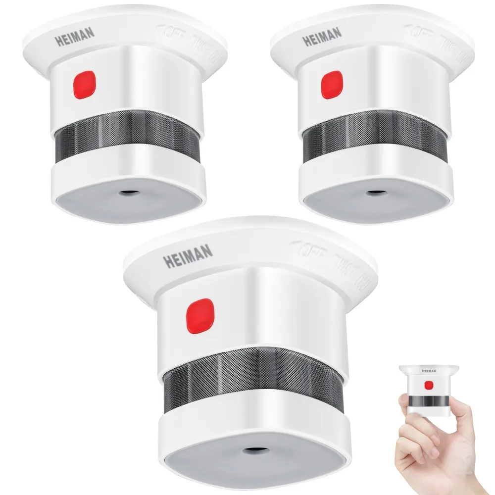 HEIMAN® 10 Year Battery Mini Smoke Detector Independent Ngiger Smoke Detector Fi 