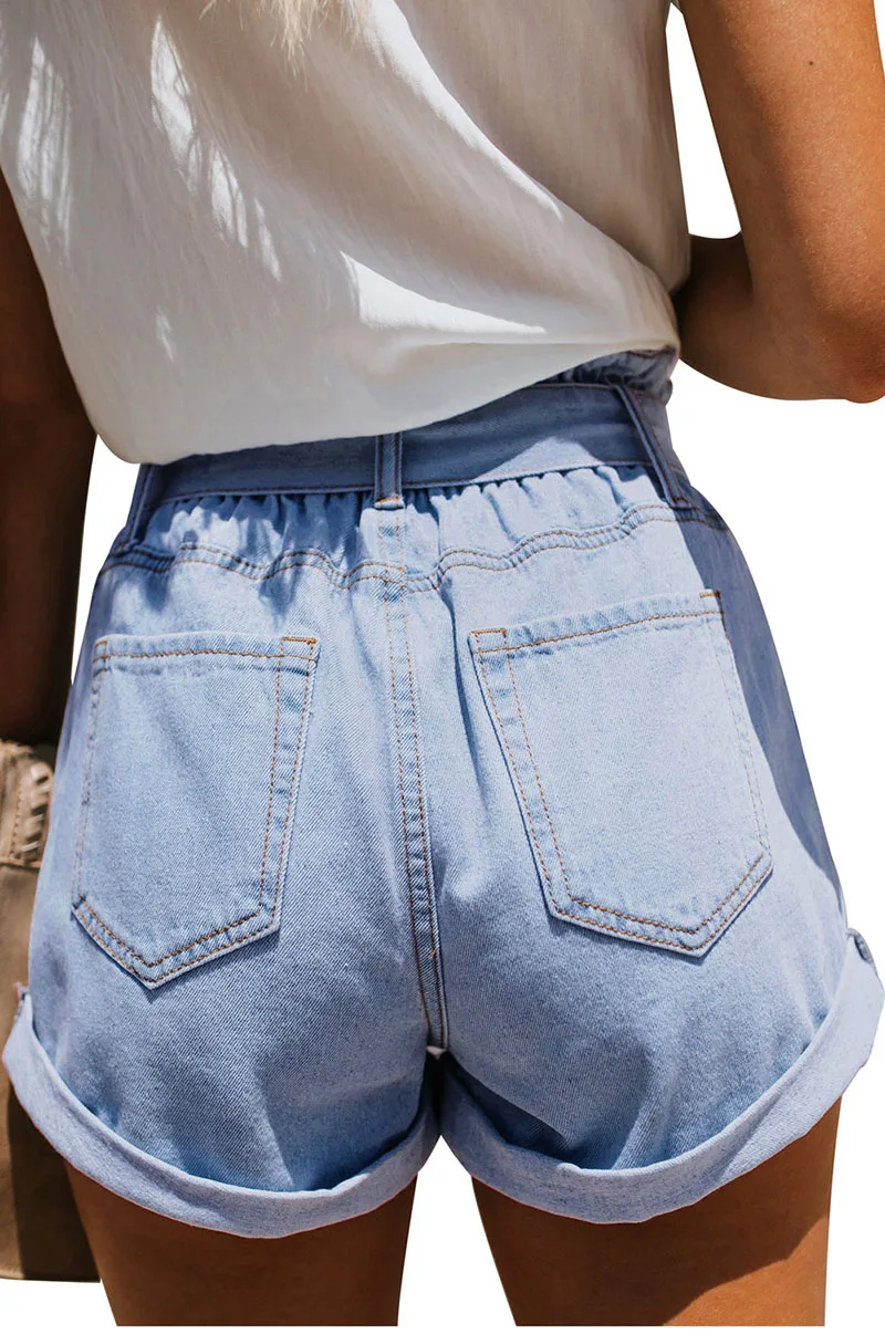 Light-Blue-Paper-Bag-Waist-Denim-Shorts-LC786104-4-2