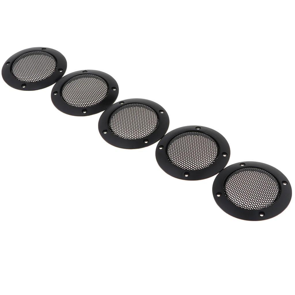 5 Pieces Speaker Grills Cover Case with 20 pcs Screws for 5 Inches Speaker Mounting Home Audio DIY