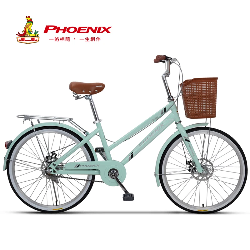 Phoenix 24-26 Inch Women Bike Road Bikes Retro Bike Ladies Bicycle Bicicleta Aluminium Double Disc Brake Bisiklet Bicicleta Girl