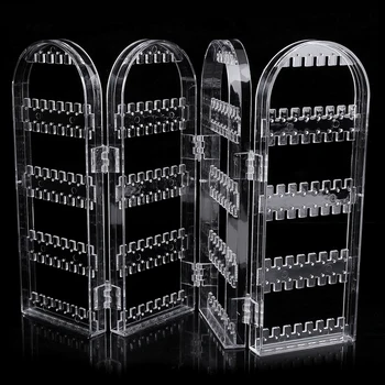 

Treachi Folding Screen 240 Holders Fashion Earring Jewelry Display Stand Earring Holder Orecchini Espositore transparent/Black