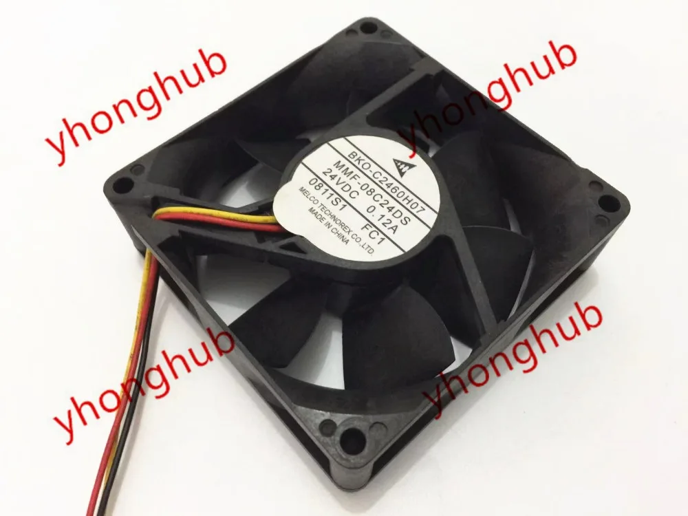 Melco MMF 08C24DS Сервер вентилятор охлаждения 24VDC 0.12A 80x80x25 мм 3 провода|fan 24vdc|square fan24vdc fan |
