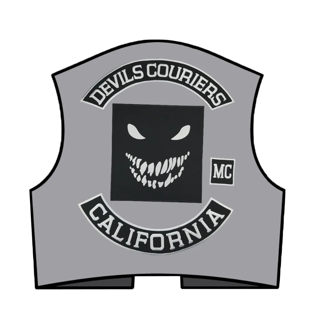 Devils Couriers California Vest MC Embroidered Iron On Back of Jacket Patch EAST COAST DIY Eco-Friendly Free Shipping(5)