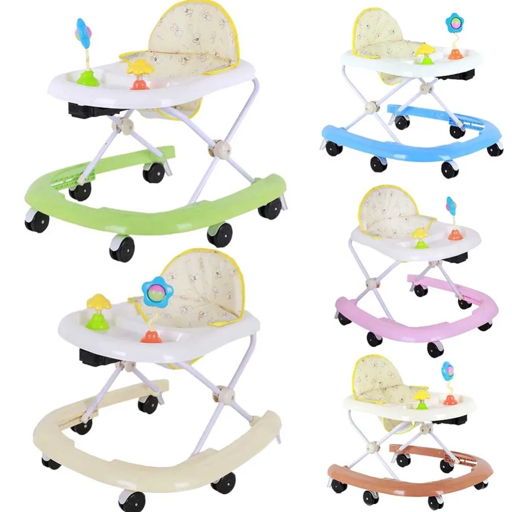 

6 Wheels High Quality Multi-function Adjustable Baby Walker Baby Walker Ride-on Sit-to-Stand Toy +Toy for Kid's Early Learning