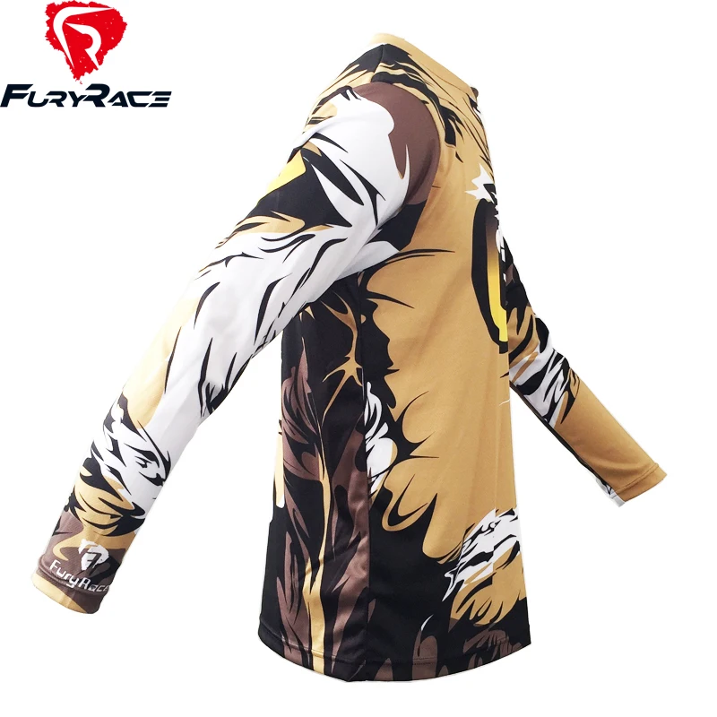 Fury Racing Мужская DH Горные Джерси с животным принтом MTB велосипед Roupa мотокросса гоночная футболка Майки для велоспорта свободная одежда