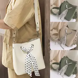 Модная женская сумка 2019 bolsos mujer de marca famosa черная и белая в горошек Riband кожаная сумка-мессенджер Наплечная Сумка