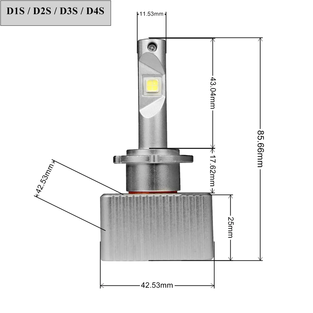 2 шт. светодиодный D1S D2S D3S D4S Автомобильные фары Cree XHP50 чипы 6000K 12V Canbus без ошибок Plug Play