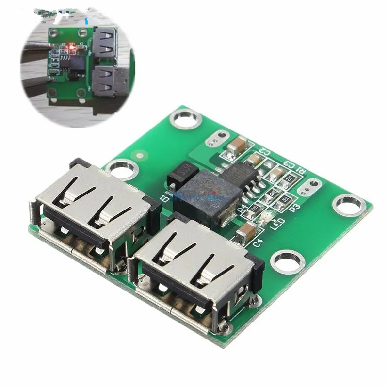 

DC-DC Step Down Car Charger Power Module Dual USB Output Buck Converter Board 9V 12V 24V to 5V 3A Car Charging Regulator 6-24V