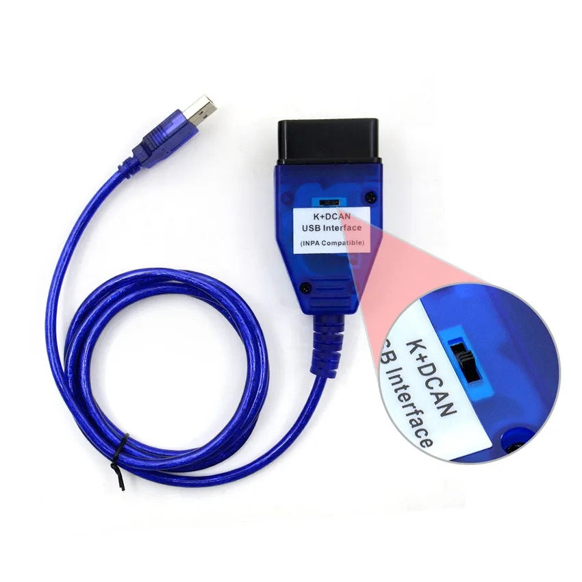 INPA K+ DCAN FTDI FT232RL чип с переключателем для BMW OBD2 кабель сканера USB интерфейс Inpa k dcan OBD OBD2 автомобильный диагностический инструмент - Цвет: Blue