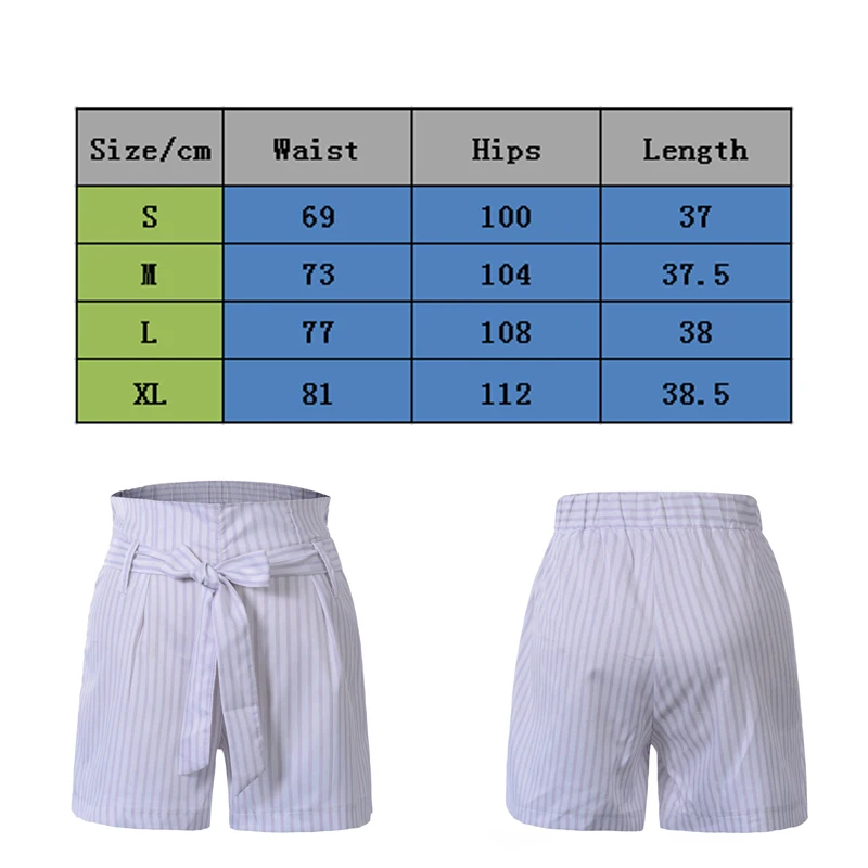 Для женщин с высокой талией, в полоску и шорты, летние Высокая Талия Рубашки домашние лук