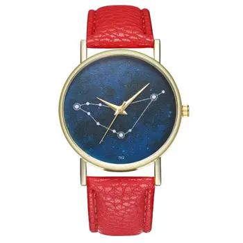 

GENBOLI Capricorn Celestial Leather Strap Quartz Watch For Men Women Quartz Analog Minimalist Watch Couple Watches For Lovers