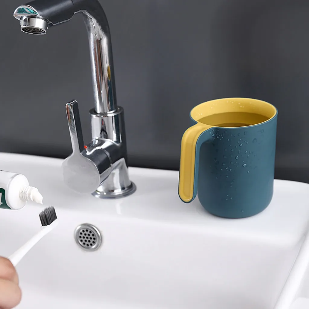 Bathroom Toothbrush Cup Toothpaste Holder Straw Cup Drinking Wash Gargle Cup Tooth Brush Storage Organizer Cup