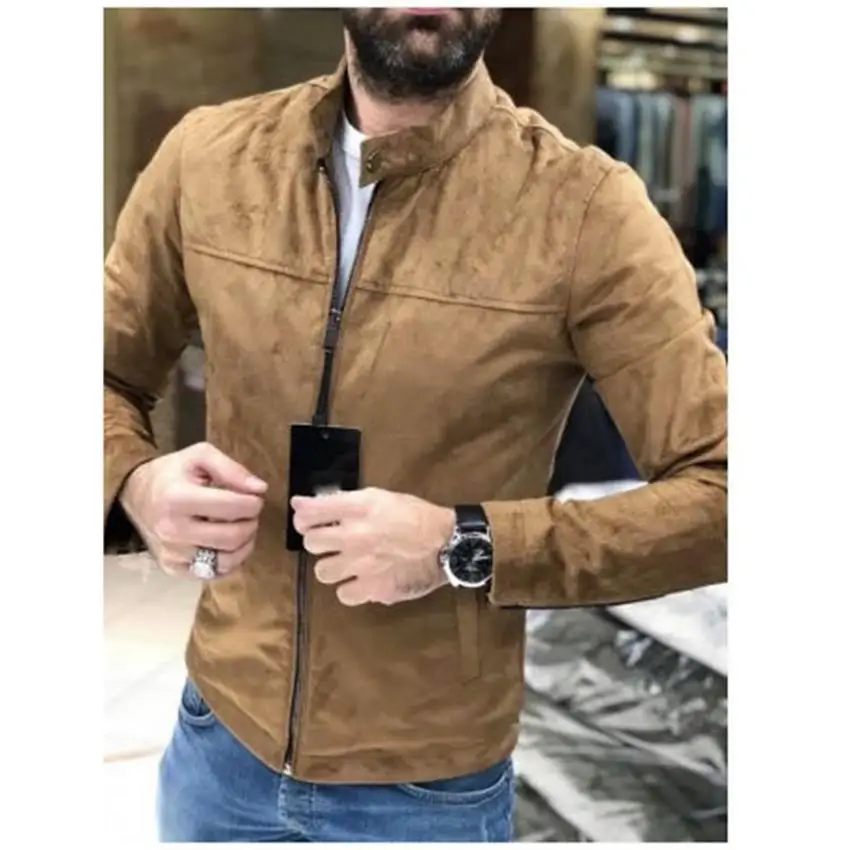 New Arrived Stylish jacket men overcoat Streetwear Men's Jacket Long sleeve outwear Solid Stand Collar stitching jacket Clothes