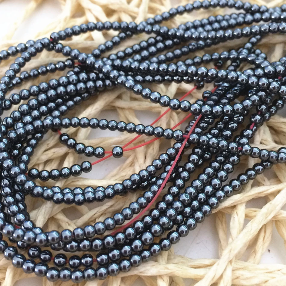 

2mm 3mm natural stone black hematite stone beads round beads high grade women diy jewelry free shipping loose beads 15inch B442
