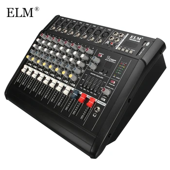 

ELM Professional Karaoke Audio Sound Mixer 8 Channel Microphone Mixing Amplifier Console With USB Built-in 48V Phantom Power