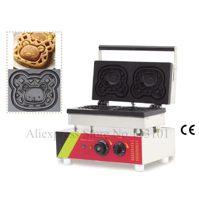 Cute Bear Waffle Machine Unique Design Carton Bear Waffle Baker Machine Electric Waffle Maker