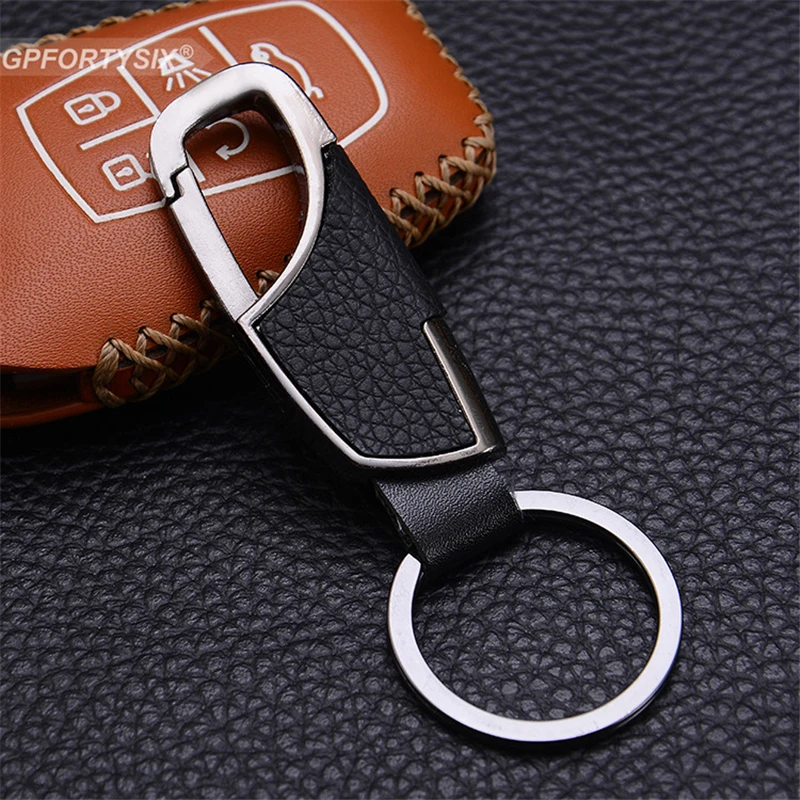

Creative Metal Leather Car Keyring Fashion Car-styling PU Leather Car Key Chain Ring Keychain for audi bmw vw lada kia Hyundai