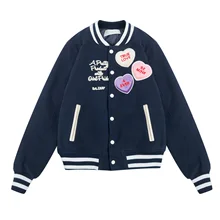 Весна-Осень, Новое поступление, Женская Толстая куртка с вышитыми буквами, женская верхняя одежда, пальто, бейсбольная одежда