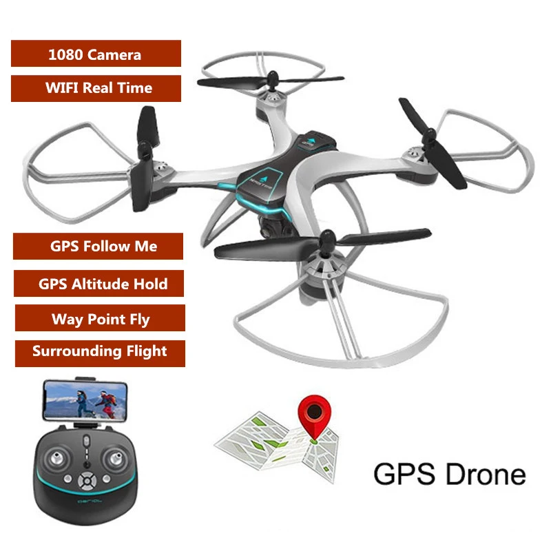 

2018 Upgrade Wifi FPV GPS Positioning Follow Me RC Drone 2.4G 1080P HD Camera Waypoint Plan Flying RC Quadcopter VS X183 X28