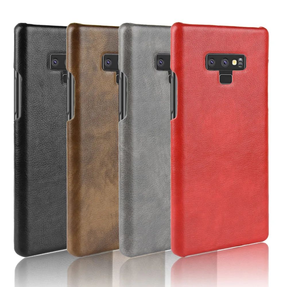 

Luxury PC Litchi Dermatoglyph Leather phone Case for Samsung galaxy Note9 case Back Cover for samsung j4/6/8 2018 phone shell