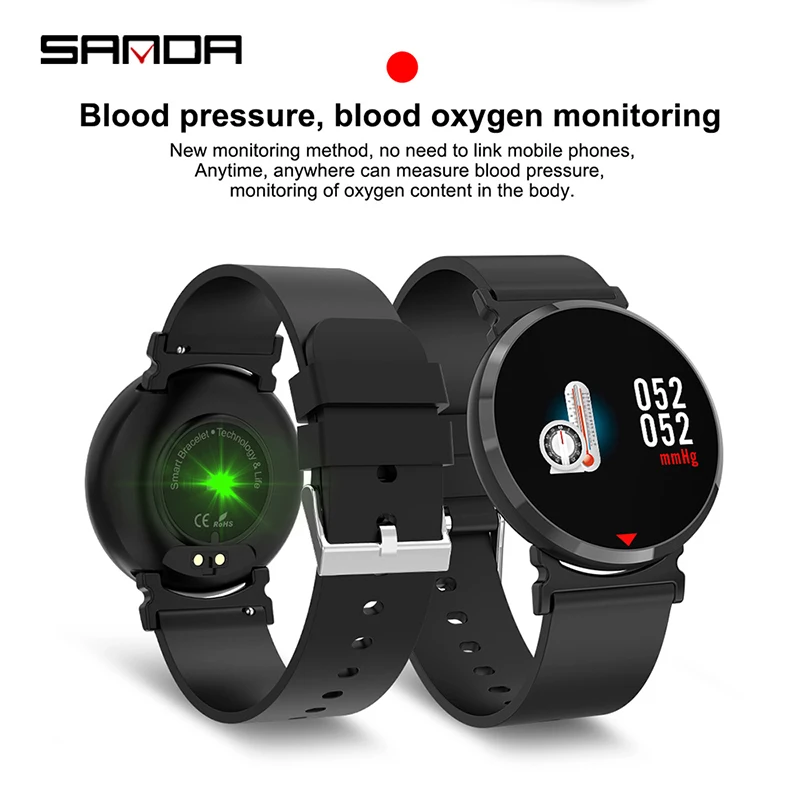 SANDA, Смарт-часы для мужчин с кислородом крови, кровяное давление, пульсометр, трекер сна, Bluetooth, умные часы для женщин, для Android IOS