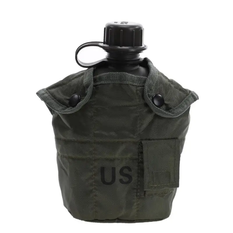 Pesado cubierta ejército botella de agua de aluminio taza nos 1L cantina militar Camping senderismo supervivencia hervidor de agua al aire libre vajilla nueva